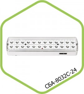  Светильник светодиодный  аварийный  СБА 8032С 24LED наклейкой "ВЫХОД" LEAD ACID DC  ASD